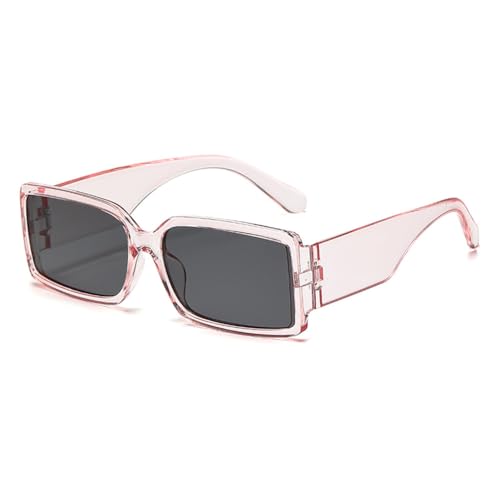 LVTFCO Modische Sonnenbrille mit quadratischem Rahmen für Damen, Grün/Schwarz, UV400, Vintage, rechteckig, Punk, Herren, Sonnenbrille, UV400, transparent, Rosa von LVTFCO