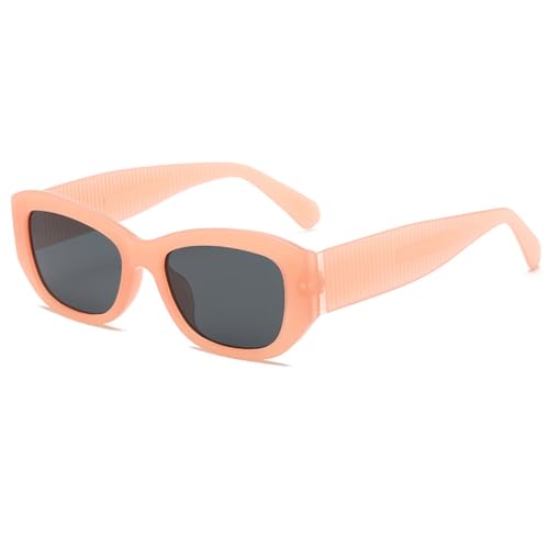 LVTFCO Modische Vintage-Sonnenbrille mit Katzenaugen für Damen und Herren, Retro-Sonnenbrille, Schatten für draußen, Reisebrille, UV400, Jelly Pink von LVTFCO