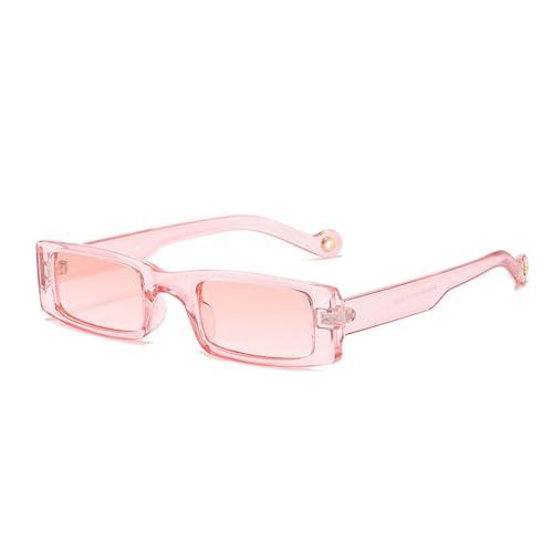 LVTFCO Modische kleine rechteckige Sonnenbrille für Damen, Vintage, Leopardenmuster, Beige, Brillen für Herren, trendige Sonnenbrillen, UV400, Rosa, Gelb, Leopardenmuster, Einheitsgröße von LVTFCO