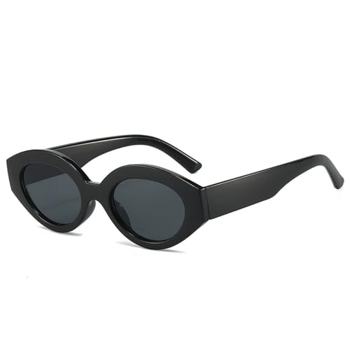 LVTFCO Modische ovale Damen-Sonnenbrille, UV400, Schwarz, Grau, Einheitsgröße von LVTFCO