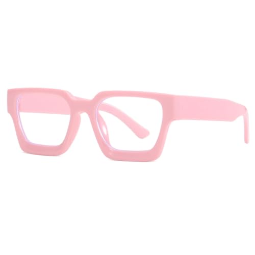 LVTFCO Modische quadratische Sonnenbrille für Damen, UV400, Vintage, klein, rechteckig, Punk, Herren, Autofahren, Sonnenbrille, rosa, Anti-Blaulicht von LVTFCO