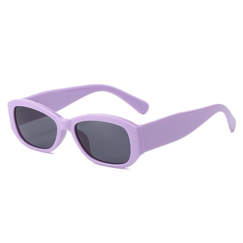 LVTFCO Modische quadratische Sonnenbrille im Jelly-Grau-Design für Damen, UV400, Retro, dunkelgrün, Punk-Sonnenbrille für Herren, Violett-Grau, Einheitsgröße von LVTFCO