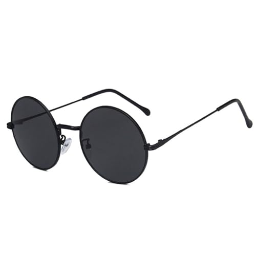 LVTFCO Modische runde Sonnenbrille für Damen, Retro-Metallrahmen, klare Ozeanlinse, Brille für Herren, Farbverlauf, Punk-Sonnenbrille, UV400, Schwarz/Grau, Einheitsgröße von LVTFCO