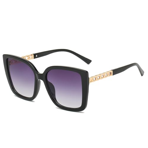 LVTFCO Modische übergroße quadratische Sonnenbrille für Damen, Vintage, großer Rahmen, weibliche Sonnenbrille, Luxus-Sonnenbrille, Dekoration für den Außenbereich, schwarz von LVTFCO