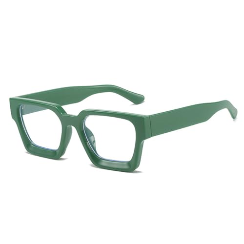 LVTFCO Modischer quadratischer Brillenrahmen für Damen, transparente Brille, Vintage, für Herren, blau-grüner Rahmen, Braun, transparent, Einheitsgröße von LVTFCO