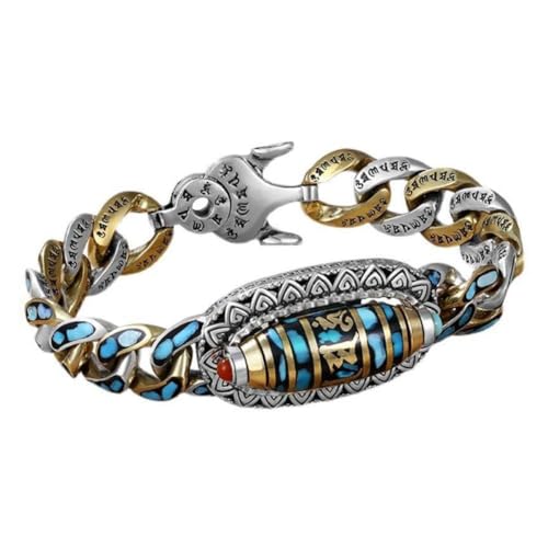 LVTFCO Natürliche Türkis Sechs Zeichen Wahre Worte Neun Augen Tianzhu Armband Männer Frauen Gutes Geschenk Glück Schmuck 18/20/22 cm von LVTFCO