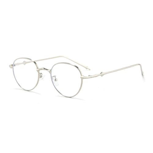 LVTFCO Ovale Sonnenbrille für Damen, Metallrahmen, Vintage, Farbverlauf, Sonnenbrille für Herren, Damenbrille, UV400, silberfarben, klar von LVTFCO