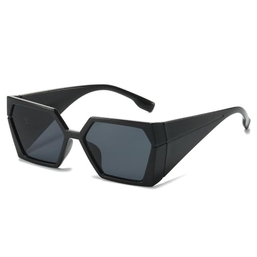 LVTFCO Polygon Square Damenmode Sonnenbrille mit Farbverlauf UV400, Schwarzgrau, Einheitsgröße von LVTFCO