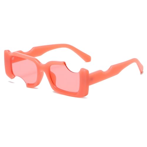 LVTFCO Quadratische Sonnenbrille für Herren, Retro, Vintage, Sonnenbrille, Punk-Brille, rechteckig, Steampunk-Brille, UV400, pink, Einheitsgröße von LVTFCO