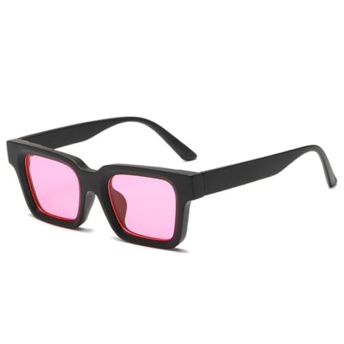 LVTFCO Quadratische Sonnenbrille in Gelee-Farbe für Damen, modisch, gelb-blau, UV400-Schutz, trendige Sonnenbrille für Herren, Schwarz, Rosa, Einheitsgröße von LVTFCO