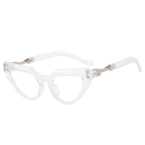 LVTFCO Retro-Cat-Eye-Sonnenbrille für Damen, modische Herren-Sonnenbrille mit klarem Farbverlauf, UV400, trendige Sonnenbrille zum Fahren, transparent, klar, Einheitsgröße von LVTFCO