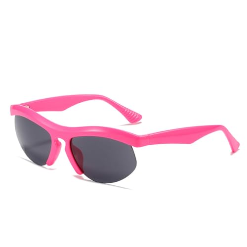 LVTFCO Retro Halbrandlose Sonnenbrille Damen Mode Bonbonfarben Schattierungen UV400 Herren Outdoor Sport Fahren Spiegel Sonnenbrille,Rose Pink Grey,Einheitsgröße von LVTFCO