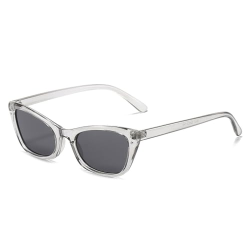 LVTFCO Retro Kleine Katzenaugen-Sonnenbrille Damenmode Klarer Ozean Farbverlaufsgläser Shades UV400 Männer Nieten Sonnenbrille,Graugrau,Einheitsgröße von LVTFCO