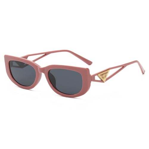 LVTFCO Retro-Modetrend, Katzenaugen-Sonnenbrille für Damen und Herren, kleiner Rahmen, hohles Design, Vintage-Sonnenbrille, weibliche Mode, klassische Sonnenbrille, Rot/Grau von LVTFCO