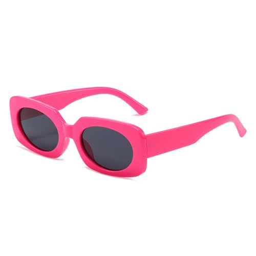 LVTFCO Retro Quadratische Bonbonfarbene Sonnenbrille Damen Mode Ovale Gläser Shades UV400 Herren Gelb Grün Sonnenbrille,Rosa Rosa Grau,Einheitsgröße von LVTFCO