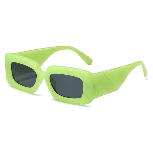 LVTFCO Retro Quadratische Damen Luxus Sonnenbrille Mode Jelly Grün Lila Farbtöne UV400 Herren Trendige Sonnenbrille mit Farbverlauf, Jelly Green Grey, Einheitsgröße von LVTFCO