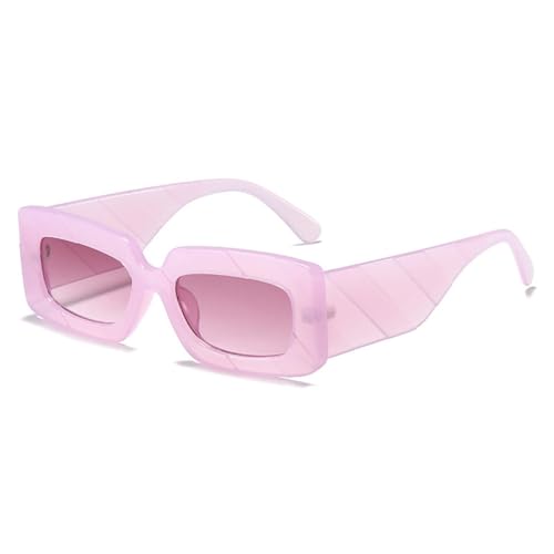 LVTFCO Retro Quadratische Frauen Luxus Sonnenbrille Mode Gelee Grün Lila Farbtöne UV400 Männer Trending Gradient Sonnenbrille, Lila lila, Einheitsgröße von LVTFCO