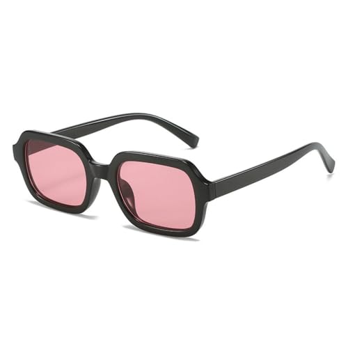 LVTFCO Retro Quadratische Leoparden-Sonnenbrille Damen Mode Farbverlauf Sonnenbrille UV400 Herren Trendy Sonnenbrille,Schwarz Pink,Einheitsgröße von LVTFCO