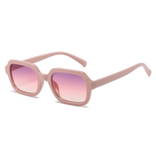 LVTFCO Retro-Sonnenbrille mit Leopardenmuster, quadratisch, für Damen, modisch, mit Farbverlauf, UV400, trendige Sonnenbrille für Herren, Pink, Lila, Pink, Einheitsgröße von LVTFCO