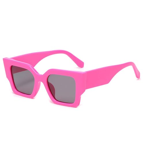 LVTFCO Retro Unregelmäßige Quadratische Sonnenbrille Damen Jelly White Shades UV400 Mode Herren Polygon Cat Eye Leopard Sonnenbrille,Rosa Rosa Grau,Einheitsgröße von LVTFCO