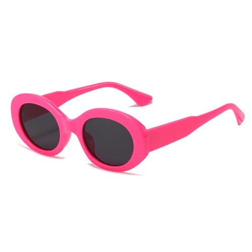 LVTFCO Retro ovale Damen-Sonnenbrille in Gelee-Blau, modische Schattierungen, UV400, Punk-Männer, trendige runde Sonnenbrille, Rosa, Grau, Einheitsgröße von LVTFCO