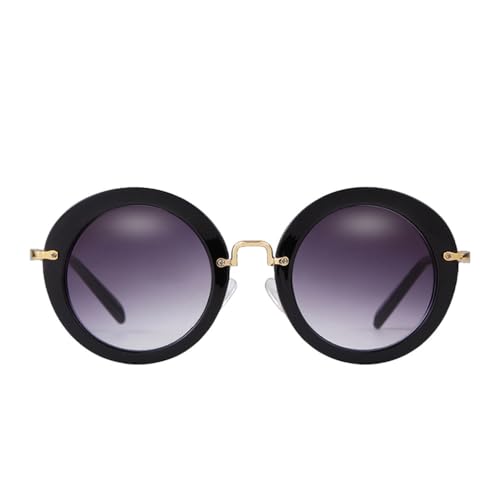 LVTFCO Runde Retro-Brille für Damen, luxuriöse Verlaufsgläser, modische Sonnenbrillen für Damen, HD-Linsen, UV400-Schutz, Sommer, C4, Einheitsgröße von LVTFCO