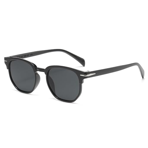 LVTFCO Sonnenbrille Damen Herren Unregelmäßige Ovale Mode Outdoor Schatten Retro Sonnenbrille Vintage Weiblich UV400 Brille,Schwarz von LVTFCO