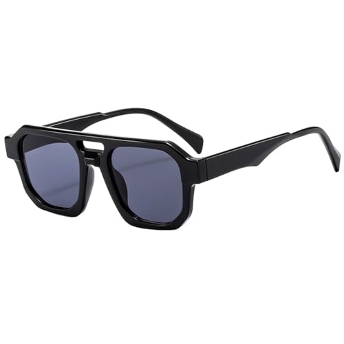 LVTFCO Sonnenbrille Herren Retro Sonnenbrillen Mode Minimalistisch Outdoor Anti UV Sonnenbrille Doppelstrahl Weiblich,Schwarz Rauch von LVTFCO