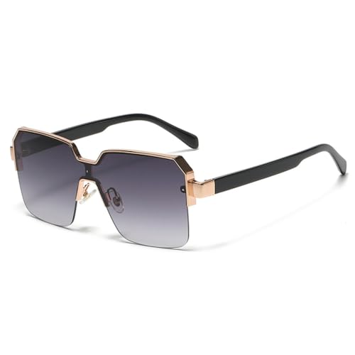 LVTFCO Sonnenbrille für Damen, Retro, luxuriös, modisch, Vintage, quadratisch, Rahmen aus Metall, UV400, grau, Einheitsgröße von LVTFCO