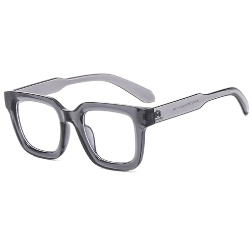 LVTFCO Sonnenbrille für Damen, klassisch, quadratisch, UV400, Vintage, Punk-Brille, für Herren, einfacher Stil, Sonnenbrille für Damen, grau klar von LVTFCO