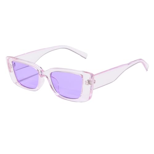 LVTFCO Sonnenbrille für Damen, rechteckig, Vintage, Retro, Katzenaugen-Sonnenbrille, Damenbrille, Cateye-Treiber, UV400, transparent, lila, Einheitsgröße von LVTFCO