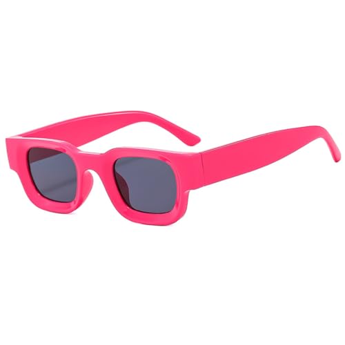 LVTFCO Sonnenbrille für Damen, rechteckig, modisch, Retro, quadratisch, für Herren, klassisch, Vintage, schwarz, Punk-Sonnenbrille, UV400, Pink von LVTFCO