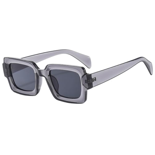 LVTFCO Sonnenbrille im Punk-Stil, quadratisch, für Herren, Sonnenschutz, Sonnenbrille, Brillengestell, Damen, Grau von LVTFCO