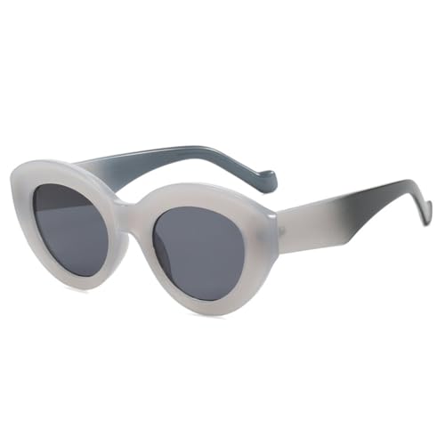 LVTFCO Übergroße, dicke Katzenaugen-Sonnenbrille für Damen, Vintage, schwarze Brille, Sonnenbrille für Damen, UV400-Schutz, Jelly Grey von LVTFCO