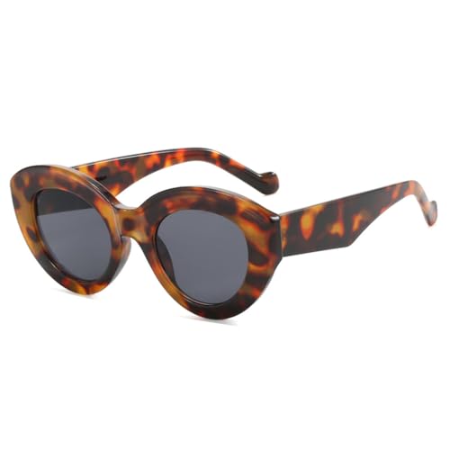 LVTFCO Übergroße Cat-Eye-Sonnenbrille mit dickem Rahmen, modische Vintage-Sonnenbrille, schwarze Brille, UV400-Schutz, Hawksbill Grey von LVTFCO