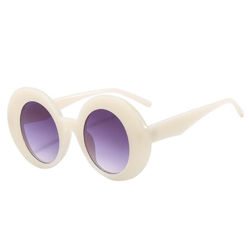 LVTFCO Übergroße ovale bunte Sonnenbrille für Damen, Retro-Steigung, Punk-Männer-Sonnenbrille, Jelly White Grey, Einheitsgröße von LVTFCO