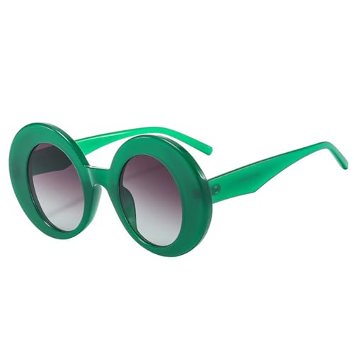 LVTFCO Übergroße ovale bunte Sonnenbrille für Damen, Retro-Steigung, Punk-Männer-Sonnenbrille, grün-grauer Farbverlauf, Einheitsgröße von LVTFCO