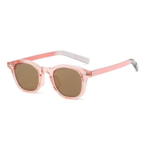 LVTFCO Vintage Quadratische Punk-Sonnenbrille für Damen, modisch, gelb-blau, UV400-Schutz, für Herren, trendige Nieten, ovale Sonnenbrille, Pink Tea, Einheitsgröße von LVTFCO