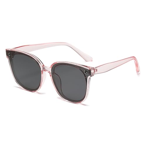 LVTFCO Vintage Quadratische Sonnenbrille Damen Übergroße Sonnenbrille mit ovalen Gläsern Herren Retro Schwarze Brillenfassungen UV400 UV400, Klares Rosa, Einheitsgröße von LVTFCO