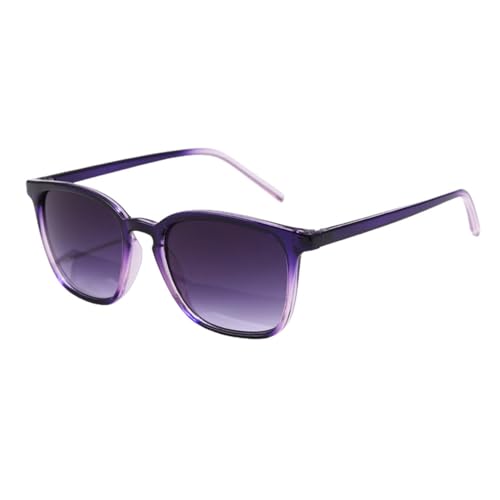 Quadratische Fahrrad-Sonnenbrille für Herren und Damen, rechteckiger Rahmen, Sonnenbrille für Damen, Retro-Farbverlauf, Hip-Hop-Sonnenbrille, UV400, Farbverlauf Lila von LVTFCO
