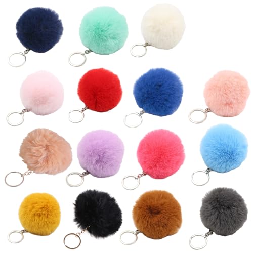 LXJLXD 7,6 cm großer Plüsch-Schlüsselanhänger mit künstlichen Pompons, Anhänger für Schlüssel für Frauen und Mädchen, Zugang zu Schmucktaschen, hellrosa, Length 8cm, Width 8cm LXJLXD 7,6 cm großer Plüsch-Schlüsselanhänger mit künstlichen Pompons, Anhänger für Schlüssel für Frauen und Mädchen, Zugang zu Schmucktaschen, hellrosa, Length 8cm, Width 8cm von LXJLXD