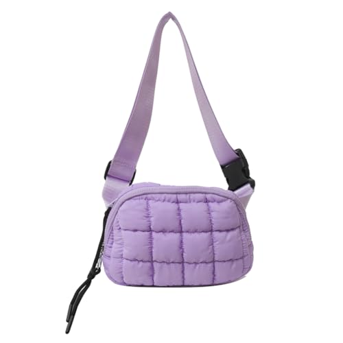 LYEAA Einfarbige, gesteppte Umhängetasche für Damen – stilvolle Pendelhandtaschen aus Nylon mit sicheren Reißverschluss-Geldbörsen von LYEAA