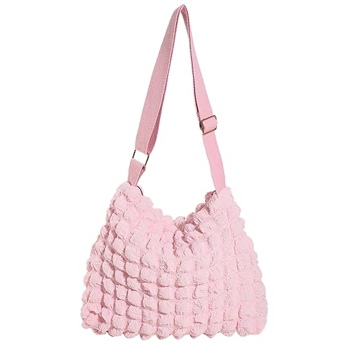 LYEAA Leichte Achseltasche für Damen, großes Fassungsvermögen, gesteppt, trendig, verstellbarer Riemen, Mädchen-Schultertasche, rose, 265*150*120mm /10.4*5.9*4.7in von LYEAA