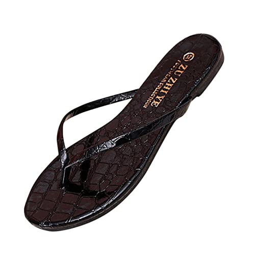 Damen Badeschlappen Weich - Schlappen Damen Sommer Zehentrenner, Boho Flip Flops Beach Sandal Zehentrenner Badelatschen Sommer Zehentreter Sandalen Flach Strandschuhe Strand Sandalen Slippers von LZPCarra