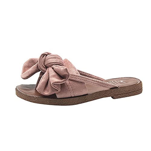 Hausschuhe Damen Geschlossen Rutschfest Sommer - Schlappen Damen Sommer Bequem, Slip-On Pantoletten Sommer Elegant Hausschuh Latschen Bequem Weich Freizeitschuhe Slipper Hausschuhe Pantoletten von LZPCarra