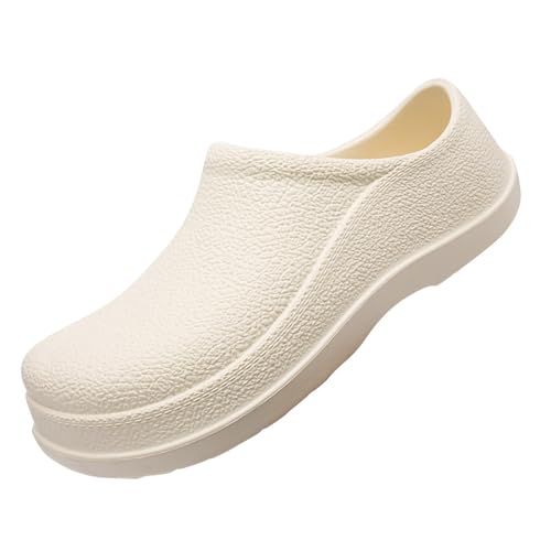 LZPCarra 2024 Herren-Kochschuhe, Vier Jahreszeiten, Herrenschuhe, große Größe, Schwarze Küchenarbeitsschuhe, Regenschuhe wasserdichte Schuhe Herren 48 (Beige, 40) von LZPCarra