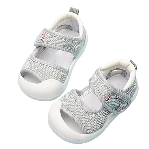 LZPCarra Baby-Lauflernschuhe für Damen und Herren, rutschfest, atmungsaktiv, für, 1–3, 6 Monate, Schuhe mit weicher Sohle, mehrere Farben optional Baby Sandalen Für Breite Füße (Grey, 0-3 Months) von LZPCarra