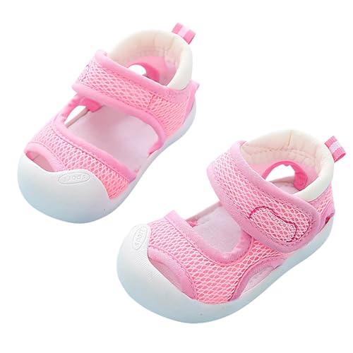 LZPCarra Baby-Lauflernschuhe für Damen und Herren, rutschfest, atmungsaktiv, für, 1–3, 6 Monate, Schuhe mit weicher Sohle, mehrere Farben optional Baby Sandalen Für Breite Füße (Pink, 0-3 Months) von LZPCarra