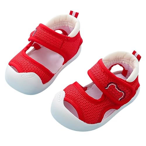 LZPCarra Baby-Lauflernschuhe für Damen und Herren, rutschfest, atmungsaktiv, für, 1–3, 6 Monate, Schuhe mit weicher Sohle, mehrere Farben optional Baby Sandalen Für Breite Füße (Red, 0-3 Months) von LZPCarra