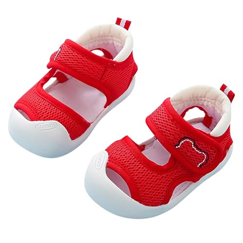 LZPCarra Baby-Lauflernschuhe für Damen und Herren, rutschfest, atmungsaktiv, für, 1–3, 6 Monate, Schuhe mit weicher Sohle, mehrere Farben optional Baby Sandalen Für Breite Füße (Red, 18-24 Months) von LZPCarra